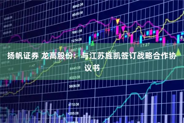 扬帆证券 龙高股份：与江苏旌凯签订战略合作协议书